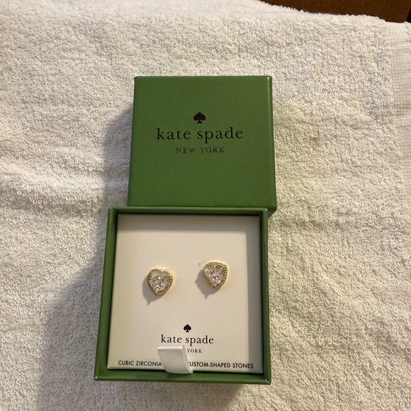 kate spade Jewelry - Kate Spade Gold and Silver Heart Earrings